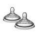 Tommee Tippee Advanced Anti-koliek babyflessenzuiger, snelle doorstroming, 6+ maanden, borstachtig voor een natuurlijke sluiting, anti-koliekventiel, zachte siliconen, 2 stuks