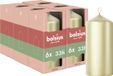 Bolsius - Gladde Stompkaars - Metallic Wit Zilver - 6 stuks - 12 cm