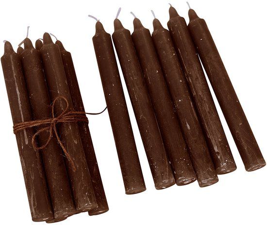 LOBERON Kaars set van 12 Bauceau donkerbruin
