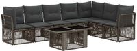 vidaXL Tuinbank - Set - 8 - st - Grijs - poly - rattan