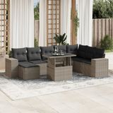 Maison Exclusive - Ensemble de meubles de jardin 9 pièces avec canapé et coussins, gris clair, en polyrotin