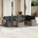 Maison Exclusive - Ensemble de meubles de jardin 9 pièces avec canapé et coussins, gris clair, en polyrotin