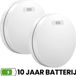 Aroha Safety Pro Détecteur de fumée - 10 ans batterie & capteur - Conception extra-plate détecteur de fumée, détecteur d'incendie - Multipack 2 set