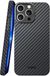 NEKIT Fiber Hoesje Geschikt voor Apple iPhone 13 Pro Max - Compatibel met MagSafe - High-tech Kevlar Aramidevezels 1500D - Back Cover Ultra Dun - Grijs/Zwart