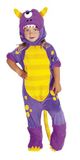 Rubies Monstercin kostuum voor kinderen, babymaat 1-2 jaar, rompertje met klittenbandsluiting en staart, Halloween, carnaval, Kerstmis en verjaardag