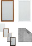 Moustiquaire avec moustiquaire, cadre en aluminium, blanc, marron, anthracite. Disponible en 4 tailles (120x140 cm, marron clair)