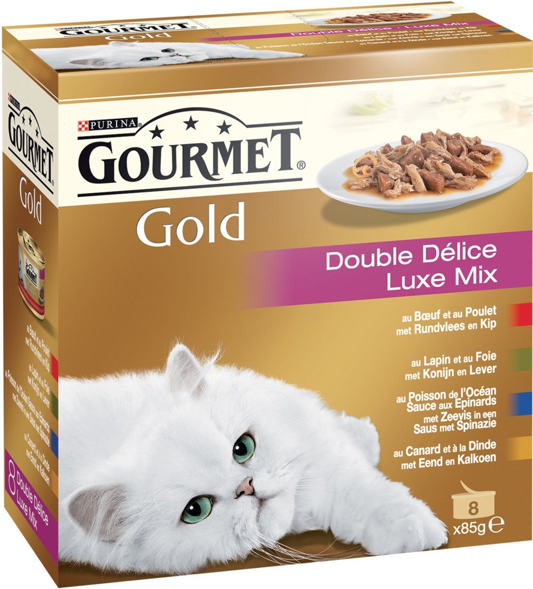 Gourmet Gold Luxe Mix - Kattenvoer - 6x (8 x 85 g