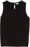 Tom Tailor - Ajour-top in een mix van materialen - Maat XXL - deep black