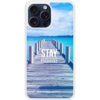 iPhone 15 Pro Max Stay positive bedrukt siliconen hoesje