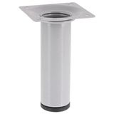 Wagner meubelpoot tafelpoot meubelvoet Classic Retro Stelpootjes - Ø 30 x 100 mm, geïntegreerde schroefplaat 60 x 60 mm, binnendraad Ø 10 mm, staal gepoedercoat aluminium-zilver - 121001