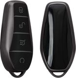 kwmobile autosleutel hoesje geschikt voor BYD Atto 3 / Sealion / Han / Tang / Dolphin / Seal hoes - TPU autosleutel behuizing - Beschermende auto sleutel case - Sleuteletui in mat zwart / zwart