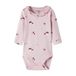 NAME IT BABY katoenen romper met ruches en print - roze