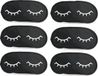 Merkloos / Sans marque Slaapmasker - 6x - met slapende oogjes - zwart/wit - one size