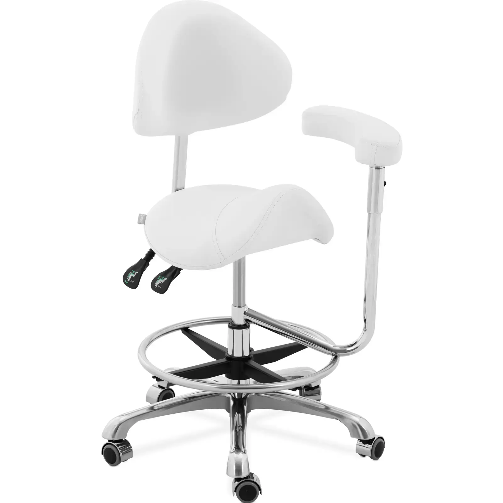 physa Zadel stoel - In hoogte verstelbare rugleuning en zitting - 51-61 cm - 150 kg - White