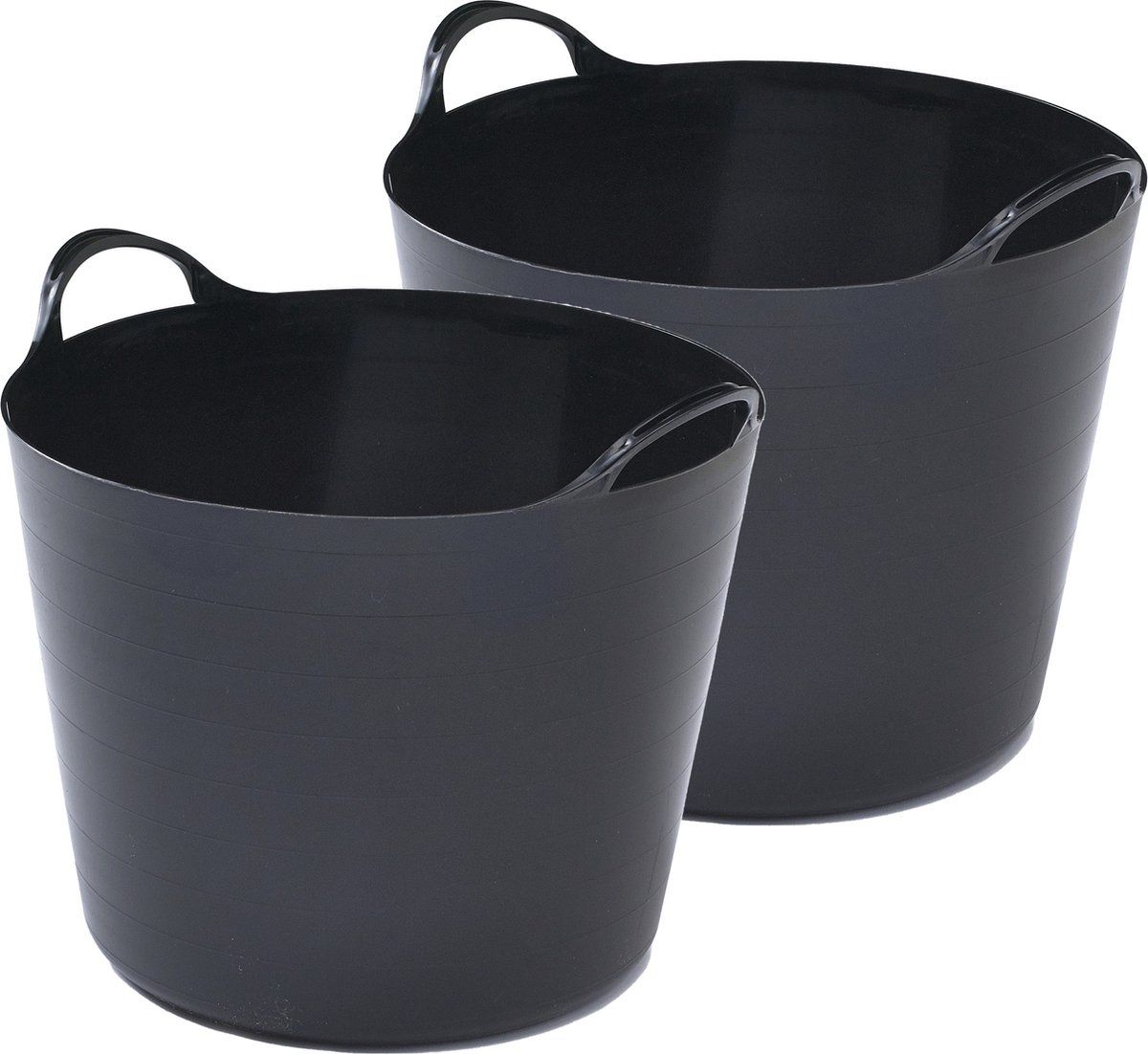 Whitefurze Flexibele emmer - 2x - 26 liter - Zwart