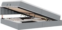 vidaXL Opbergbed met matras Lichtgrijs 200 x 200 cm fluweel