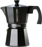 WECOOK! Bella Italiaans Aluminium Espresso Koffiezetapparaat, 12 Kopjes, Siliconen Afdichting, Veiligheidsventiel, Keramisch, Gas, Elektrisch