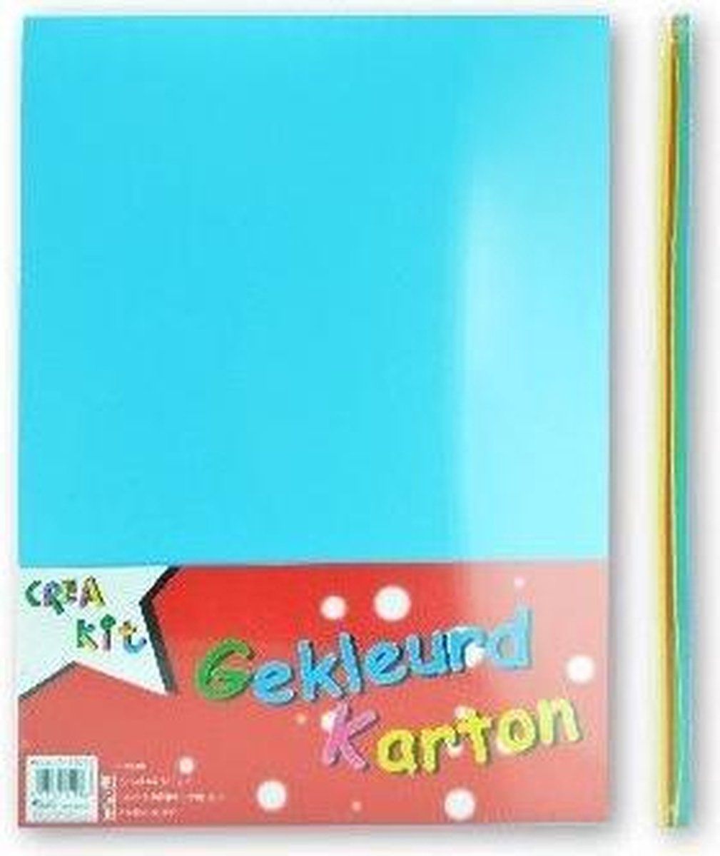 CreaKit knutselpapier Gekleurd junior A4 karton 50 vellen - Multicolor
