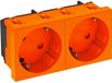 OBO Bettermann Prise de courant 33°, double terre 250V, 10/16A Polycarbonate orange vif RAL 2004, 6120105