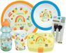 Fun House Fruity'S Set vaisselle verre, assiette creuse, assiette plate, gourde, boite gouter et 2 couverts enfant