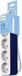 Philips CHP2145U Stekkerdoos met 4 stopcontacten, vergrendeling, 1500 W, gevlochten netsnoer, 1,5 m, hoge weerstand, veiligheidssluiting (led-display), wit/blauw