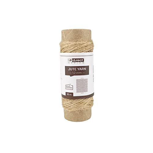 D.RECT 10m Jute Koord Natuurlijk Bruin Jute Koord Verpakkingskoord Cadeaukoord Knutselkoord Decoratiekoord 1,2mm Dikte Voor: Verpakking, DIY Knutselen, Bloemisterij, Decoratie, 800197