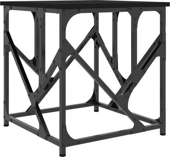 vidaXL Salontafel 45x45x47,5 cm bewerkt hout zwart