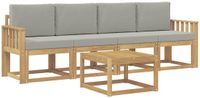 vidaXL Ensemble de canapé d'extérieur 5 pièces Blanc et Gris clair Polyester