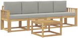 vidaXL Buiten bankenset 5 st Wit en Lichtgrijs Polyester