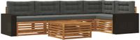 vidaXL - Buiten - bank - set - 6 - st - Natuurlijk - en - Antraciet - Polyester