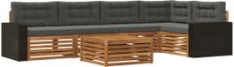 vidaXL - Extérieur - canapé - ensemble - 6 - pcs - Naturel - et - Anthracite - Polyester