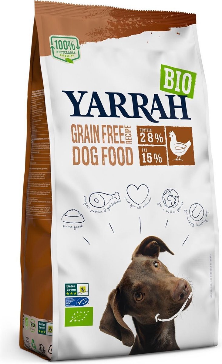 YARRAH 2 kg dog adult graanvrij kip/vis hondenvoer