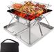 Shenzhen Haorui Industrial Technology Co., Ltd. Barbecue pliable support pour foyer en acier inoxydable avec sac de transport - portable et levable