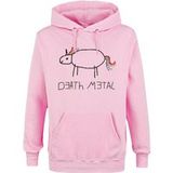 Death Metal Unicorn - Eenhoorn Trui met capuchon - S tot XXL - voor Mannen - lichtroze