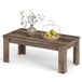 Costway Table basse en bois rectangulaire 120 x 60 cm, plateau effet bois