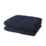 TODAY Set van 2 handdoeken, 50 x 90 cm, 100% katoen, marineblauw