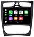 Android radio met 8 inch scherm en 256GB opslag, geschikt voor Mercedes C-klasse W203 (voorfacelift model, 2000-2004), met CarPlay, navigatie, Bluetooth en bediening via het stuurwiel, inclusief GPS
