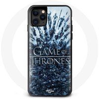 Maniacase Hoesje voor Iphone 12 Mini Game of Thrones seizoen 8 Episode 1 The Iron Throne Characters logo Grey