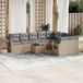 Maison Exclusive - Ensemble de jardin, composé de 10 pièces avec coussins, couleur : beige, matériau : polyrotin