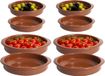CM Tapas serveerschalen set - 4x D10 cm en 4x D15 cm - rond - terracotta Spaans ovenschaaltjes