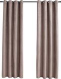 vidaXL Verduisterend Gordijn met Ringen - 2 stuks - 140x245 cm - Taupe