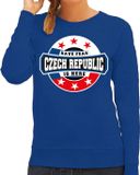 Bellatio Decorations Shoppartners Bv Have fear Czech republic is here sweater met sterren embleem in de kleuren van de Tsjechische vlag - blauw - dames - Tsjechie supporter / Tsjechisch elftal fan trui / EK / WK / kleding XS