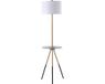 Teamson Home Vloerlamp leeslamp driepoot staand licht wit met usb-poort en glazen tafel VN-L00068-EU