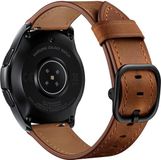 Merkloos / Sans marque Bol Universeel Smartwatch 22MM Bandje - Leer - met Modieuze Gespsluiting - Bruin