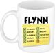 Bellatio Decorations Naam mok Flynn - wit - top gozer - keramiek - 300 ml - cadeau collega beker