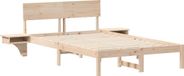 vidaXL Bedframe met hoofdeinde Bruin 135 x 190 cm Massief grenenhout