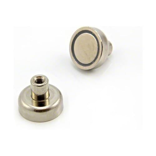 First4magnets F4MH20-1 Neodymium Magnet - 20mm x 14mm - M4 Thread - 18.3kg Pull (Pack of 1)