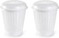 PLASTICFORTE Panier à linge avec couvercle - Set de 2 - 50 litres - Blanc