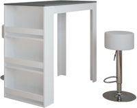 Vicco Repose Bartafel set – 57 x 117 cm met 2 barkrukken Wit/antraciet