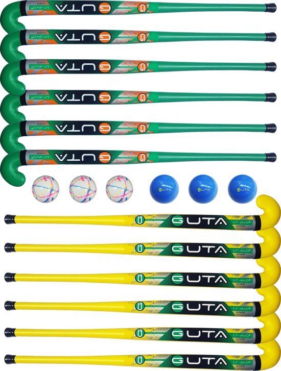 Guta Hockeyset 12 Sticks + 6 Ballen Jeugd Indoor / Outdoor 34